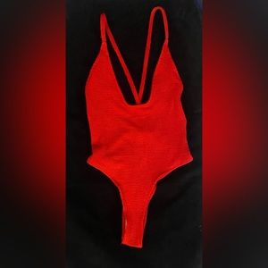 Sexy red high hip bathing suit